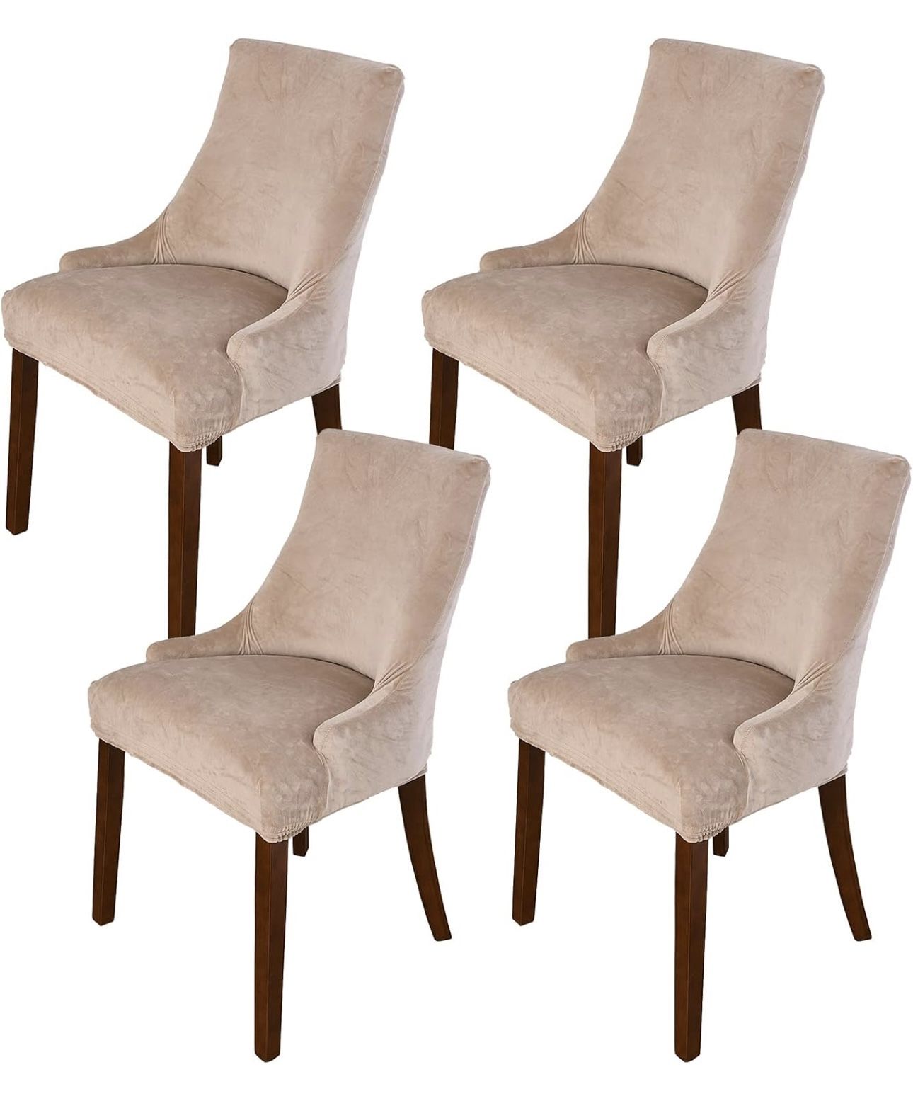 MIFXIN Velvet Wingback Chair Cover Slipcover Stretch Washable Sloping Armchair Dining Chair Protector Seat Cover for Dining Room Banquet Home Party De