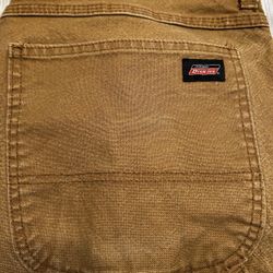 Genuine Dickies Utility Carpenter Work Pants Mens 32X32 Brown Straight Canvas Black Tab - VGUC