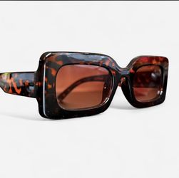 Trendy Brown Turquoise Shell Squared Sunglasses *Brand new*