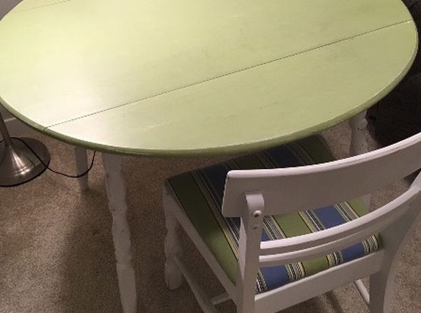Antique Folding Dining Table or Office Desk and 2 Chairs