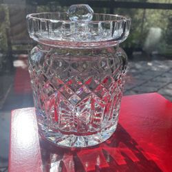 WATERFORD CRYSTAL IRELAND Lismore Pattern BISCUIT COOKIE BARREL JAR with LID