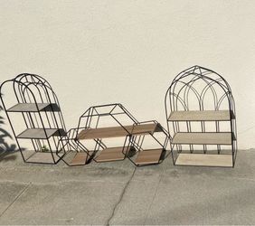 (3) wall shelving units