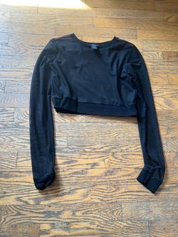 Mesh Long Sleeve Crop Top