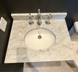 RH Marble, glass and chrome washstand