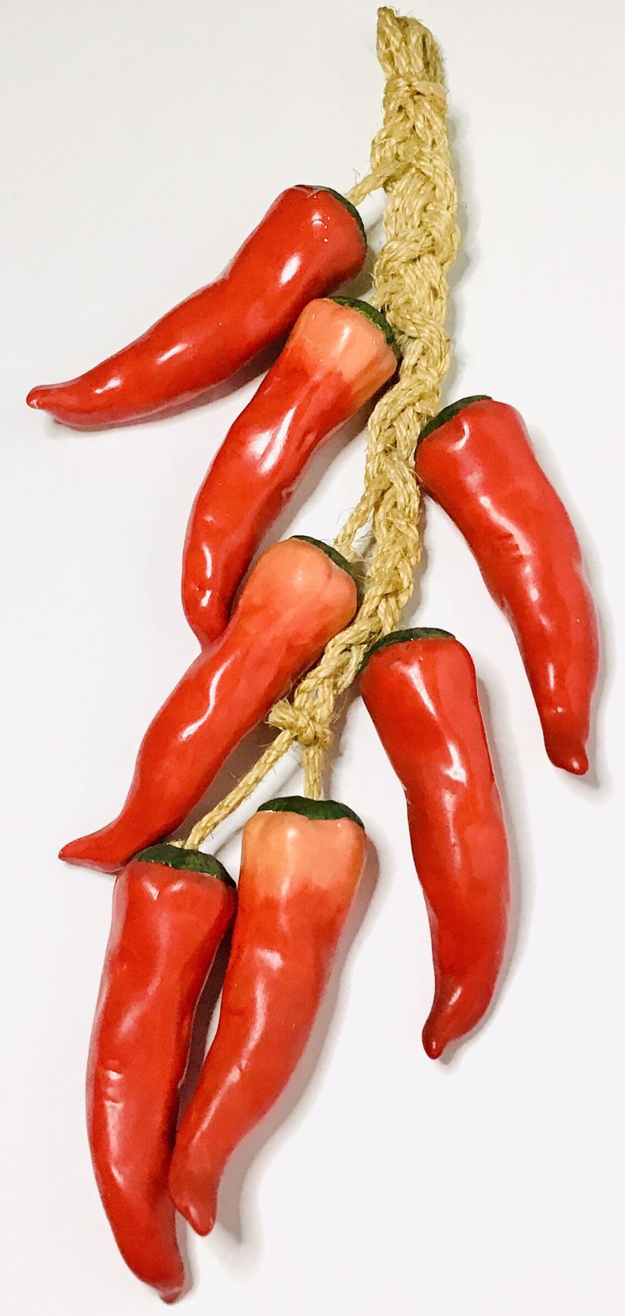 Large Chili Peppers On A Rope Red Chili Mexican Ceramic Hanging Peppers 20”