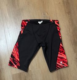 Red And Black Swim Trunks