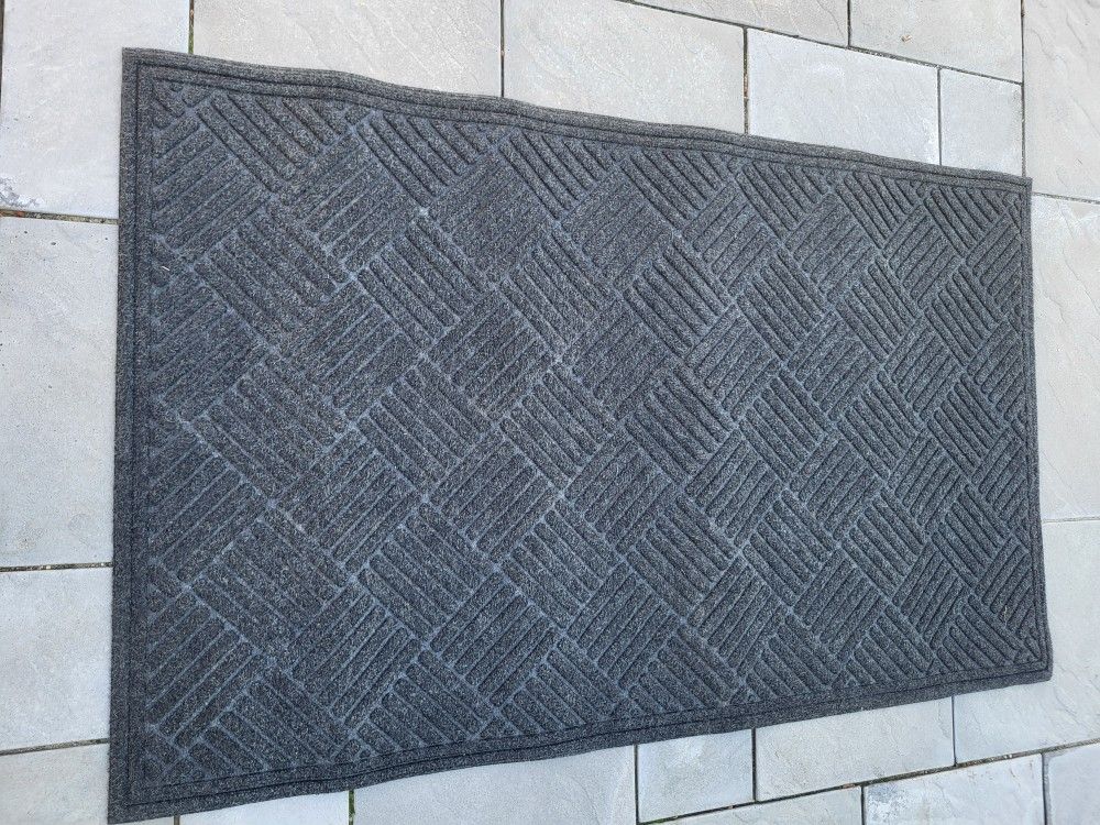Rubber backed black commercial floor mats, 3x5'