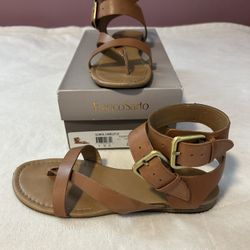 Franco Sarto sandals size 8 womens Glinda Camelot LE brown summer gladiator her