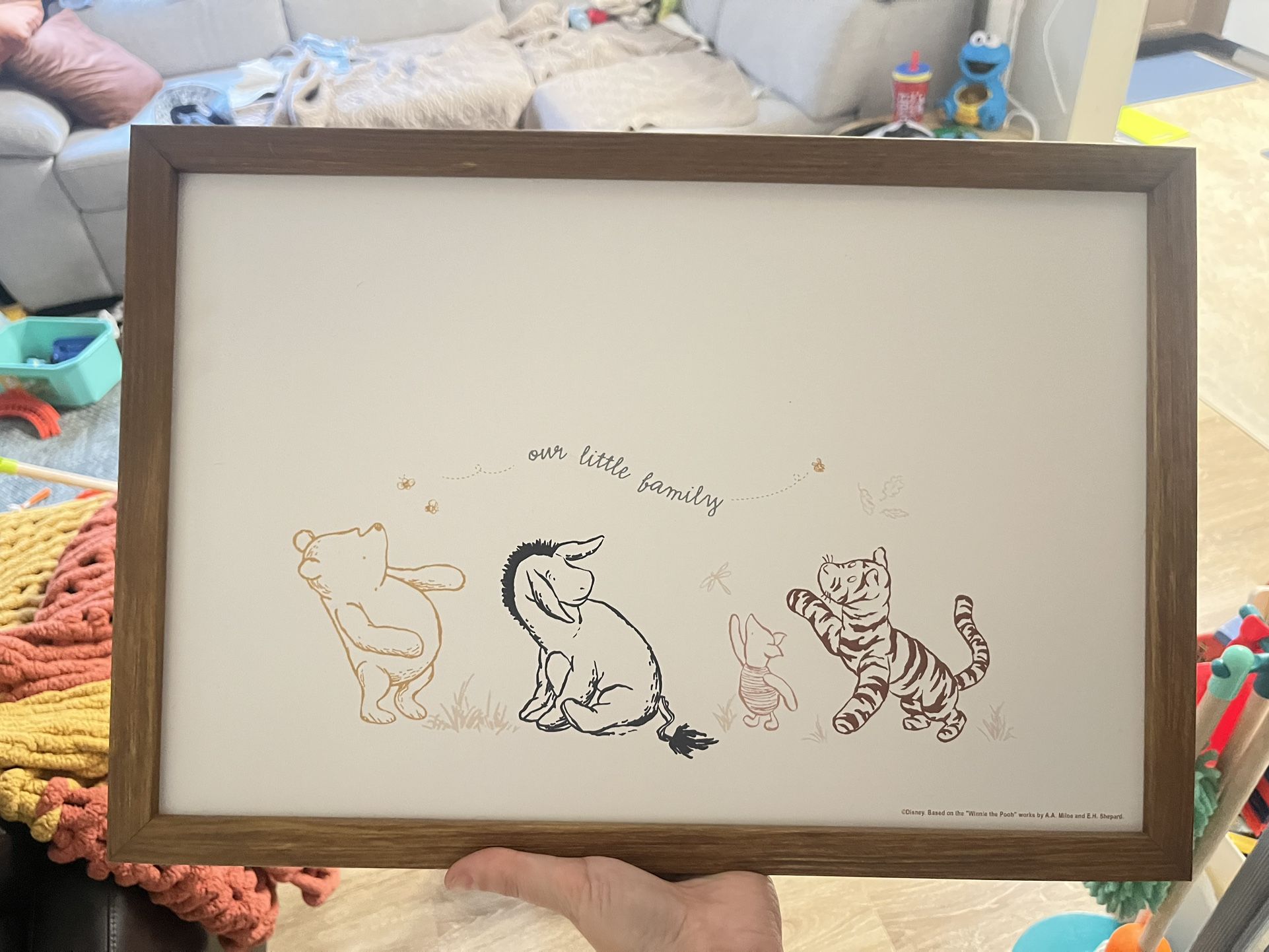 Wooden Framed Winnie The Pooh Wall Art