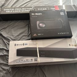 Projector with screen and home theater