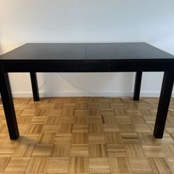 Black Extendable Dining Table with 6 Chairs - $180