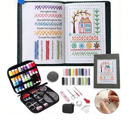 Nyrvexa 2026 New Embroidery Stitch Book Kit,Portable All Scenario Embroidery Stitch Book,Comes with a Complete Toolkit and Instructional Tutorial, Gif