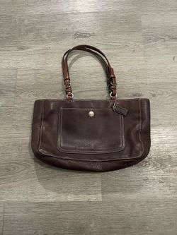 Vintage Coach Womens Chelsea Brown Pebbled Leather Shoulder Bag F10982