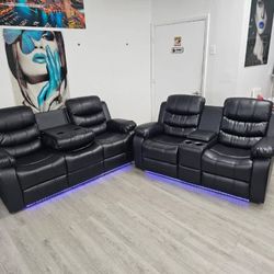 SOFA AND LOVESEAT RECLINERS  ( LED LIGTHS)