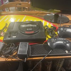 Sega Genesis System With Controllers