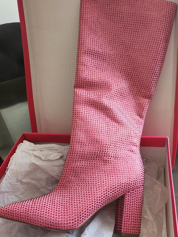 Shiny Pink Boots