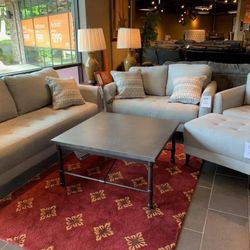 Cardello Pewter Living Room Set / couches /Sofa and Loveseat 