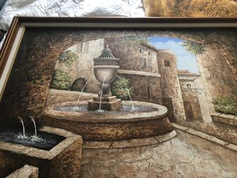 Large wood frame painting