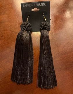 Fashion Earrings Black Tassel Drop Earrings