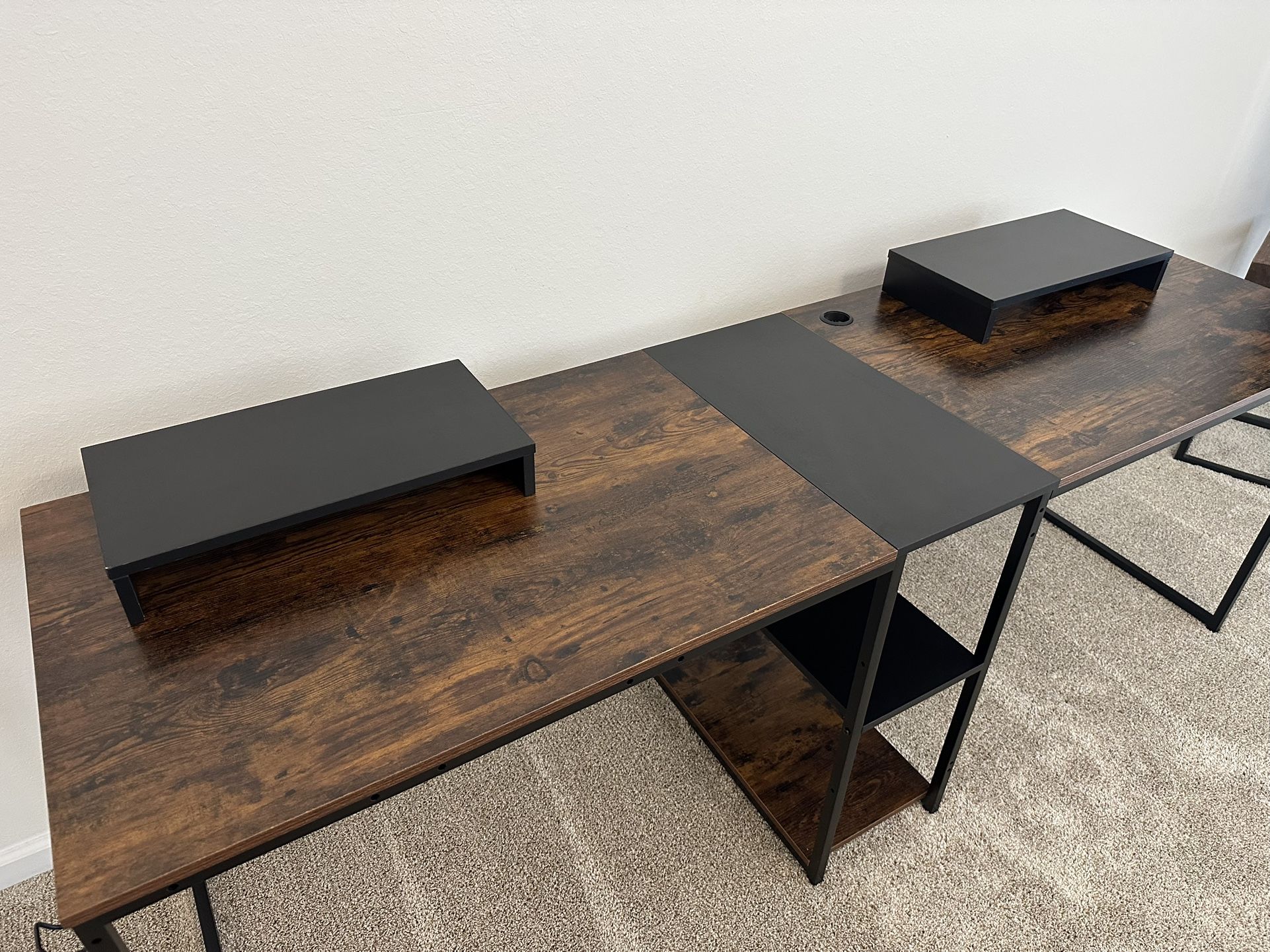 Adjustable L-Shaped or Straight Desk