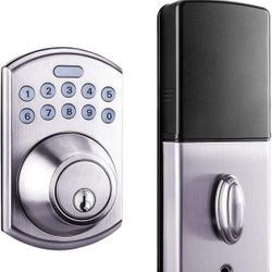 Keypad Deadbolt with Handel, Keyless Electronic Keypad Lock Single Cylinder Front Door Lock with Polo Knob Featuring 1-To