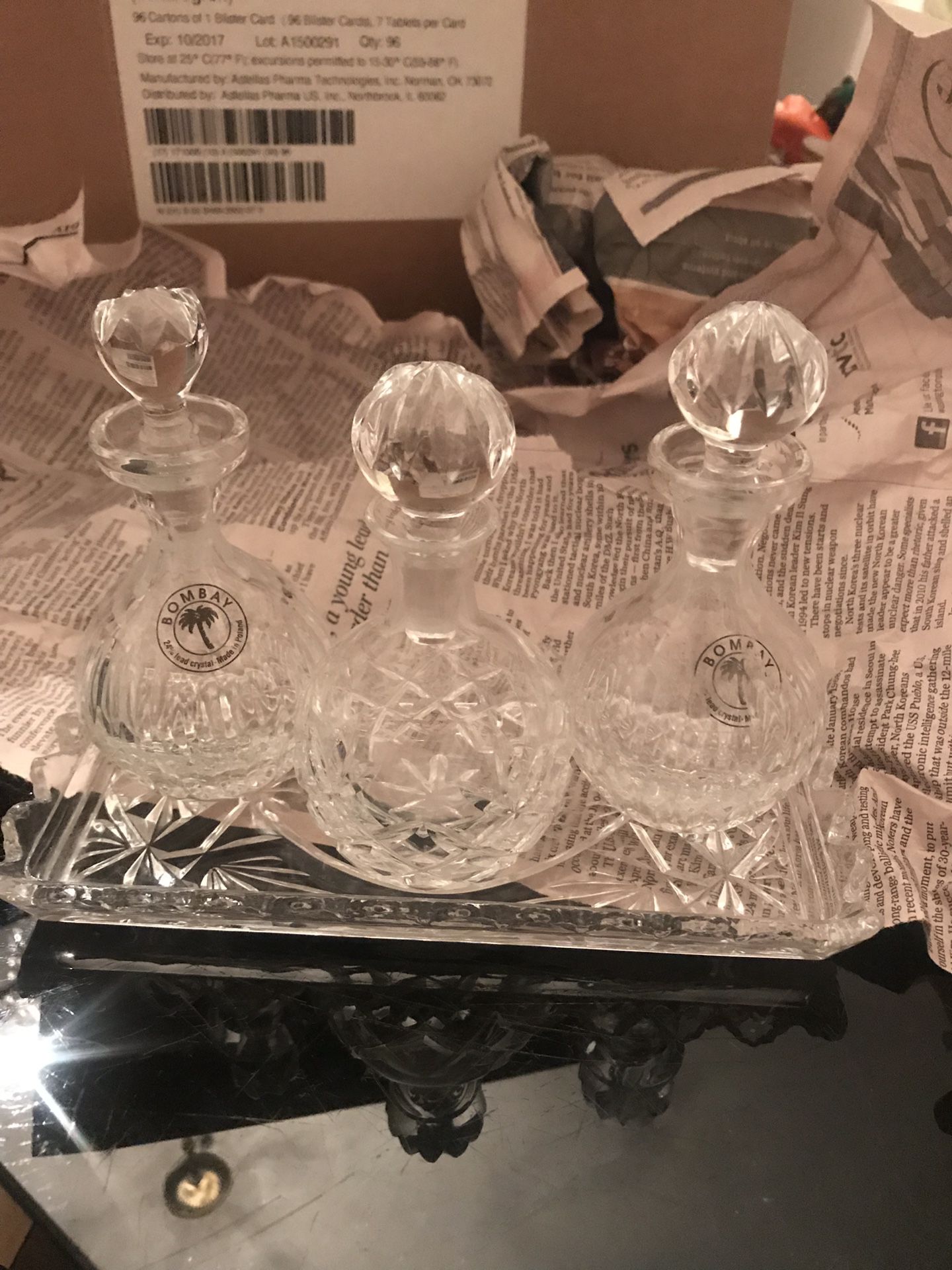 Crystal set Of 3 bottles
