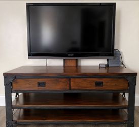 Bayside Furnishings 3-in-1 TV Stand + Sharp AQUOS TV