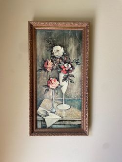 Framed oil painting