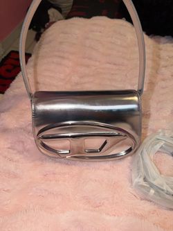 Diesel 1DR Silver Metallic Shoulder Bag