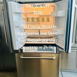 Refrigerator GE Café Series 20.7 Cu. Ft. Counter-Depth French-Door Like New FREE 🚚