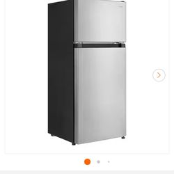 Vissani 4.5 cu. ft. 2-Door Mini Refrigerator in Platinum Steel with Freezer 