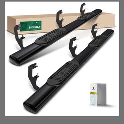 Estribos Laterales YHTAUTO De 6" Para Chevy Y GMC Silverado/Sierra 1500 (19-24), Silverado/Sierra 2500 HD Y 3500 HD (20-24), Cabina Extendida, Ovalado