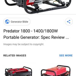 Generator By Predator 1800 Watt.  Half Off!  Only Used Once