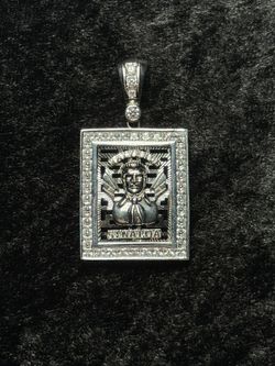 New 925 Silver Iced Out Jesus Malverde Pendant - Sinaloa Narco Saint