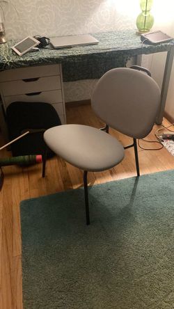 Gray Upholstered Accent Chair Black Metal Legs