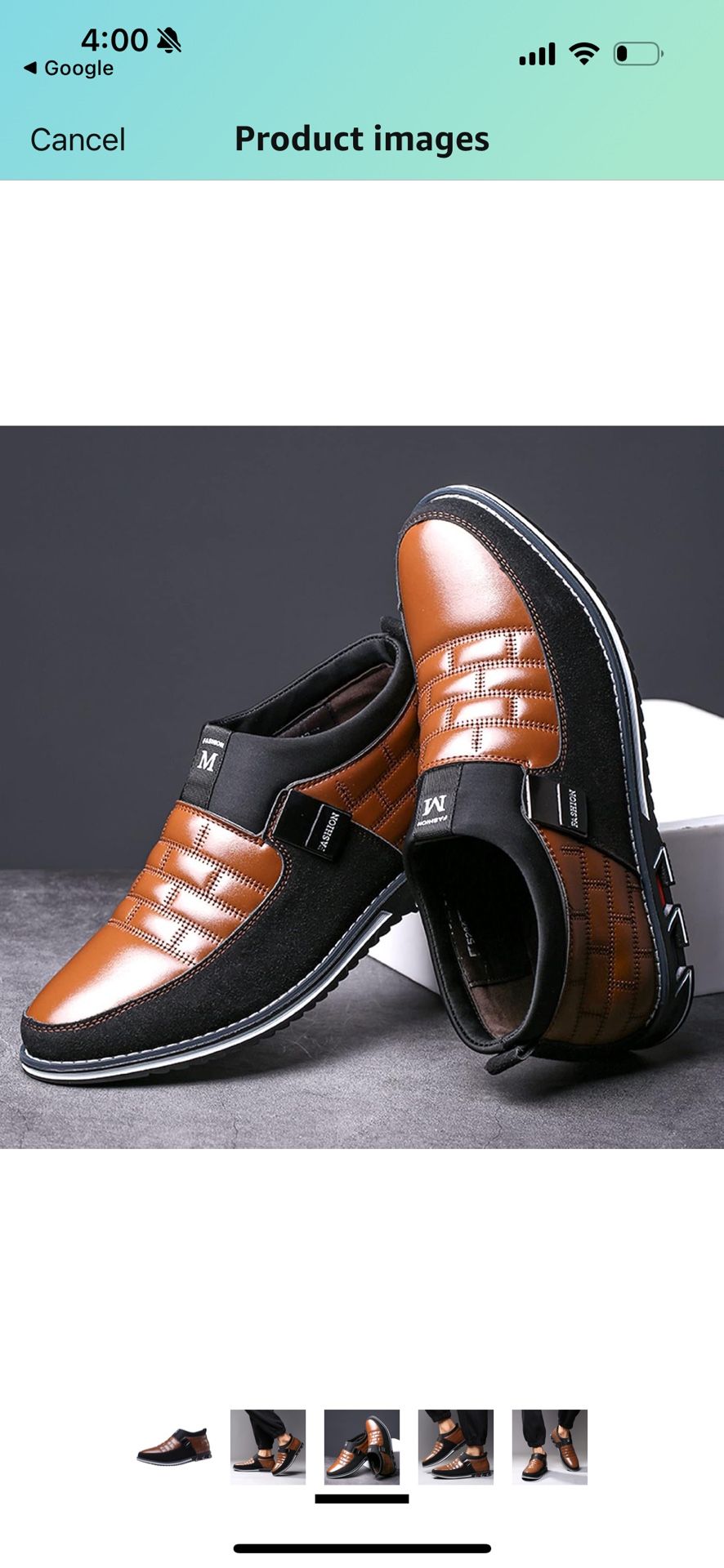 Fashion Style Men's Breathable Comfortable Business Slip On Work Leisure Hit Color Leather Shoes Dress Shoes Men Leather Platini