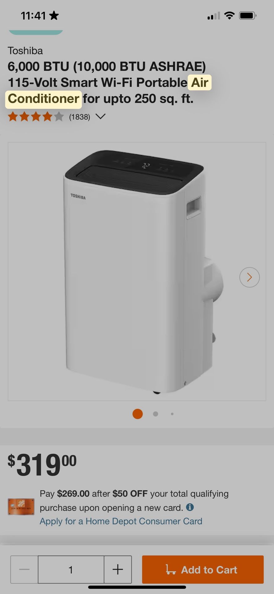 Toshiba Portable Air Conditioner