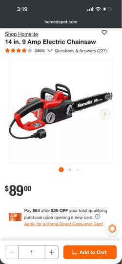 14 in. 9 Amp Electric Chainsaw