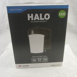 Halo Bronze Outdoor LED Entry Patio Light Sconce Dusk to Dawn 