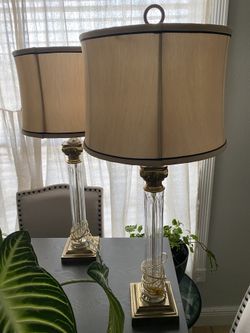Vintage Glass Pillar Lamps