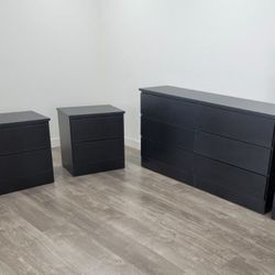 Dresser And 2 Nightstands - Cómoda Y 2 Mesitas De Noche 