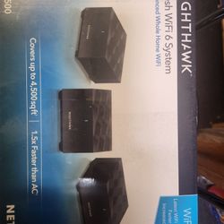 Nighthawk Netgear Mesh Wifi 6 Ax1500. New