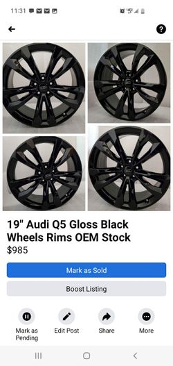 19" Audi Q5 Gloss Black Wheels Rims OEM stock