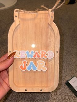 Wooden Reward Jar with Jute Twine Hanger