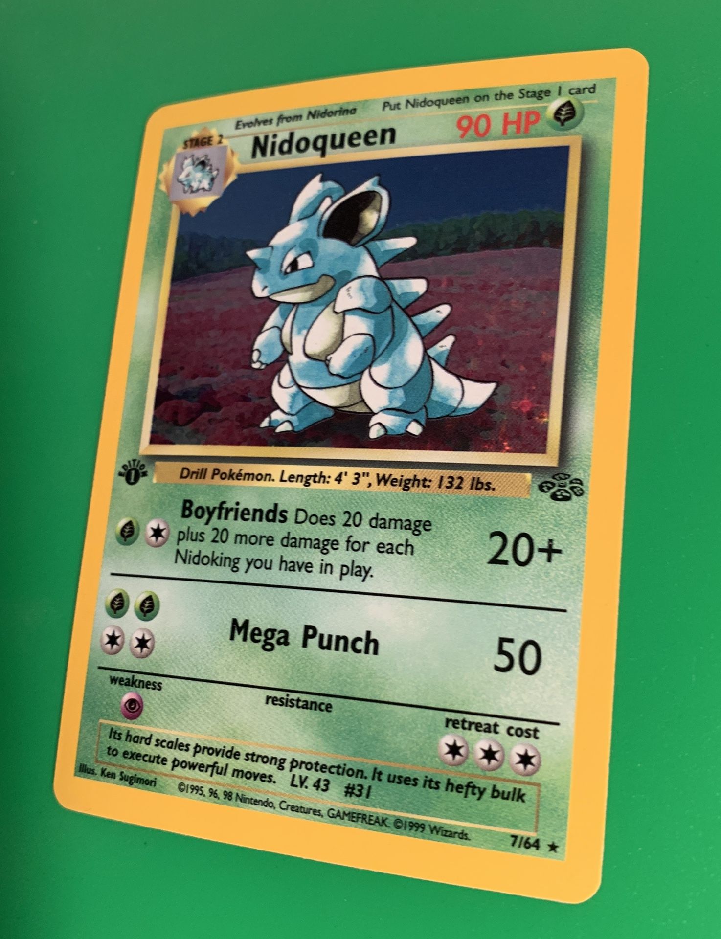 Pokmon Nidoqueen Jungle 7/64 Rare 1st Edition Holo Pokmon Nidoqueen Jungle 7/64 Rare 1st Edition Holo