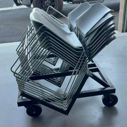 Heavy duty Chair stainless legs, plastic seat 18" L X 18" W X 31"
H - Seat height 17" 


$10 EACH