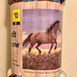 (2) NEW Soft Throw Blankets- Horse & Fox, 50" X 60", Orig NEW EACH $10, SELL BOTH $15 OR EACH $8