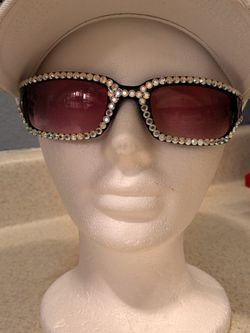 White Rhinestone Hat and Sunglasses (Unbranded)