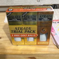 Strata Tour Professional 2 Superior Driver & 1 Ultimate Distance Golf Balls NEW