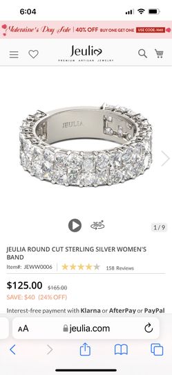 Jeulia Wedding/anniversary Band Size 4